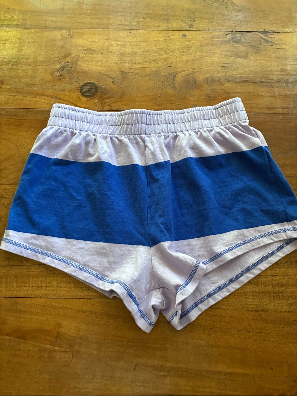 FP Movement Retro Rugby Blue & Lavender Cotton Shorts Medium